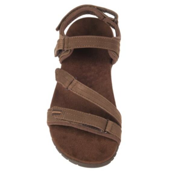 New Balance Maya Sports Sandals Nubuck Sz 9D 8.5 Brown Leather Anatomical Heel - Picture 1 of 15